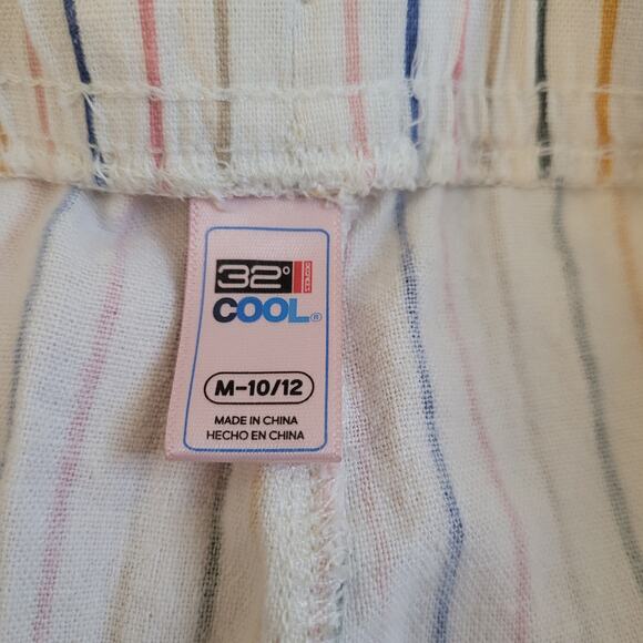 Girls Linen Blend Shorts Set of 2 Size M 10-12 Summer Striped & Pink Vacation - Picture 2 of 4